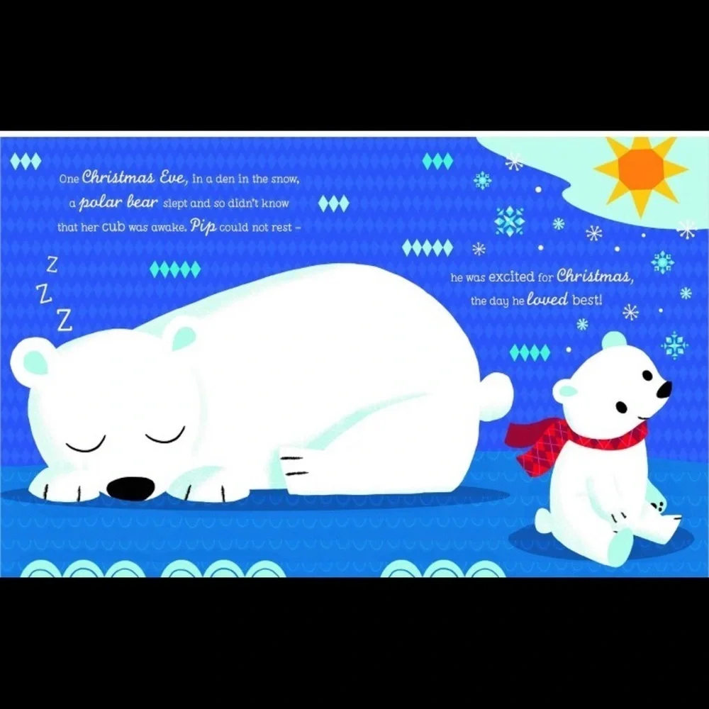 2 brand new large padded hard back Christmas books for kids Santa polar bear 4-8
